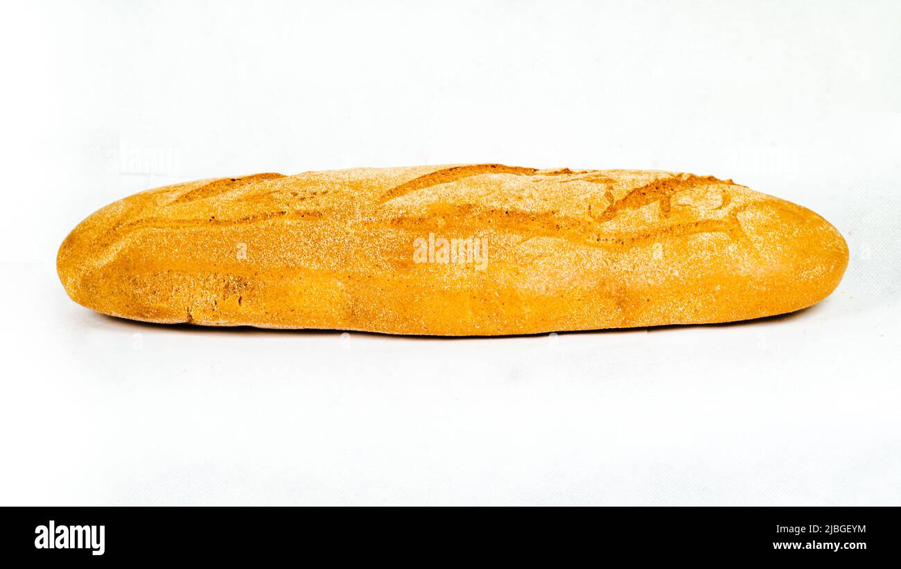organic bread bun on white background Stock Photo - Alamy