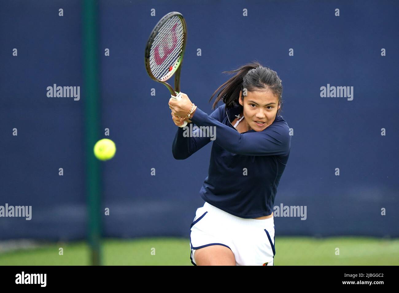 Great Britain's Emma Raducanu training on day three of the Rothesay