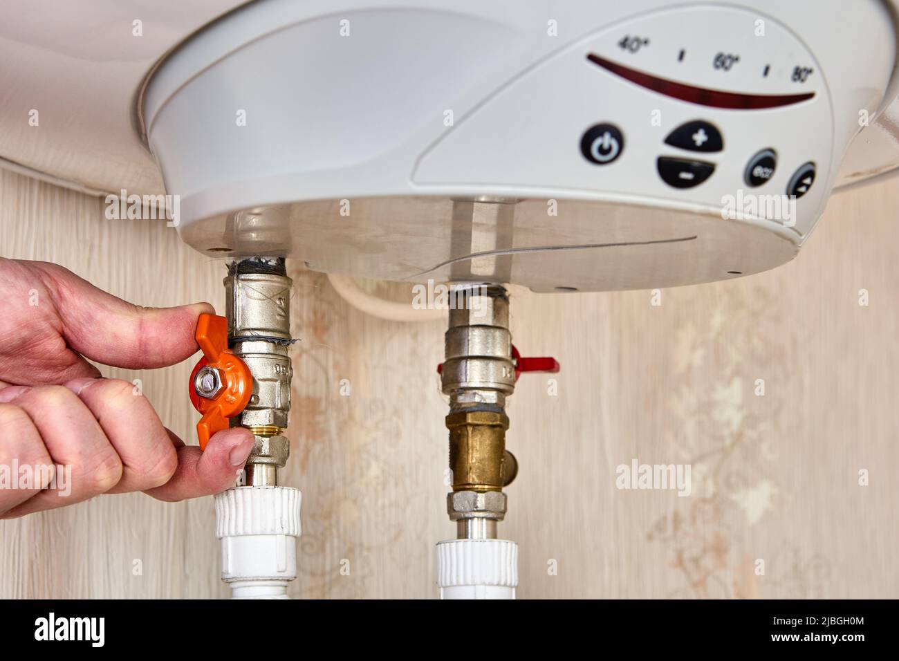 Water system fitting full bore brass ball valve with butterfly handle for electric tank water