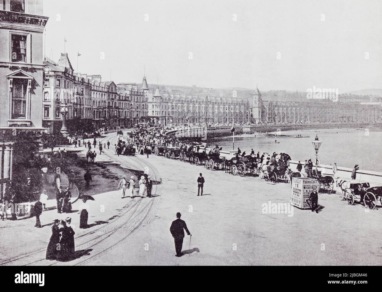 Douglas, Isle of Man. The Promenade, seen here in the 19th century.  From Around The Coast,  An Album of Pictures from Photographs of the Chief Seaside Places of Interest in Great Britain and Ireland published London, 1895, by George Newnes Limited. Stock Photo