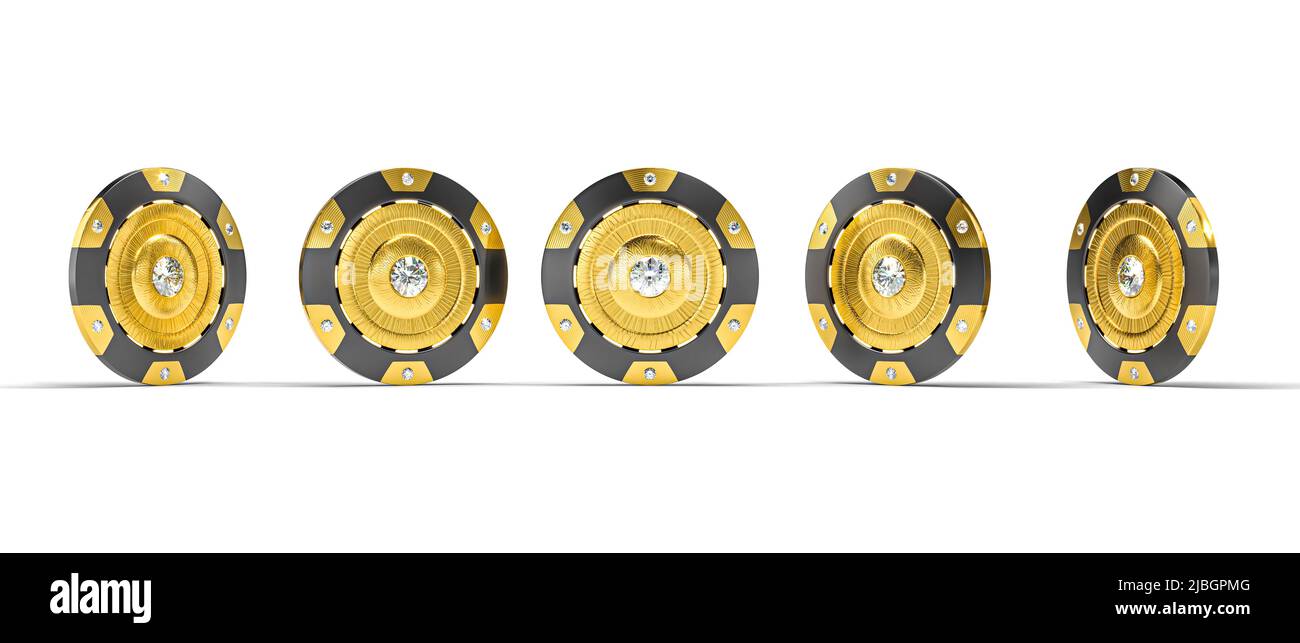 vintage gold casino chip with diamonds. 3d render Stock Photo Alamy