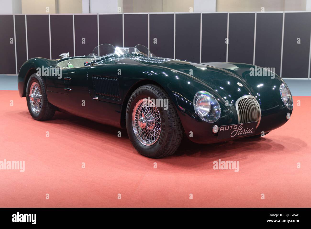 BARCELONA, SPAIN-OCTOBER 4, 2021: 1951 Jaguar C-Type (XK120-C) replica by Heritage (1999) Stock Photo