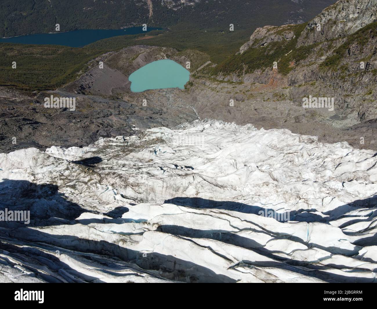 Glacial Huemul, Lago del Desierto, Argentina Stock Photo