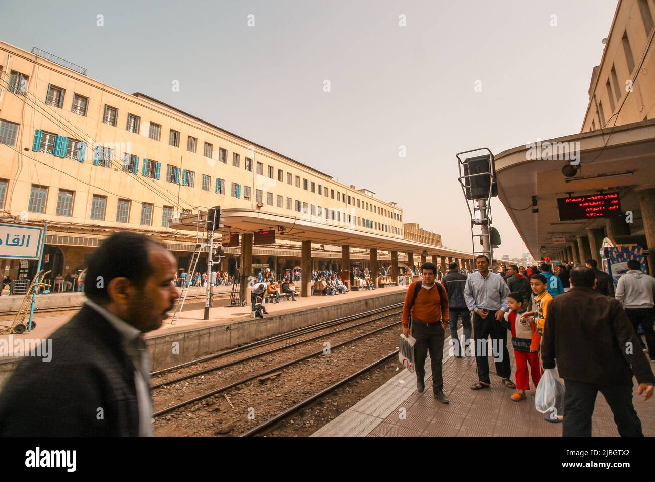 Cairo, Egypt March 10, 2017 Platform in Ramses Station in Morning