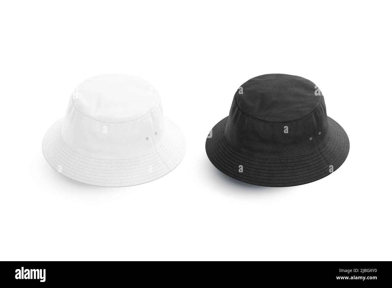 Blank black and white bucket hat mockup 