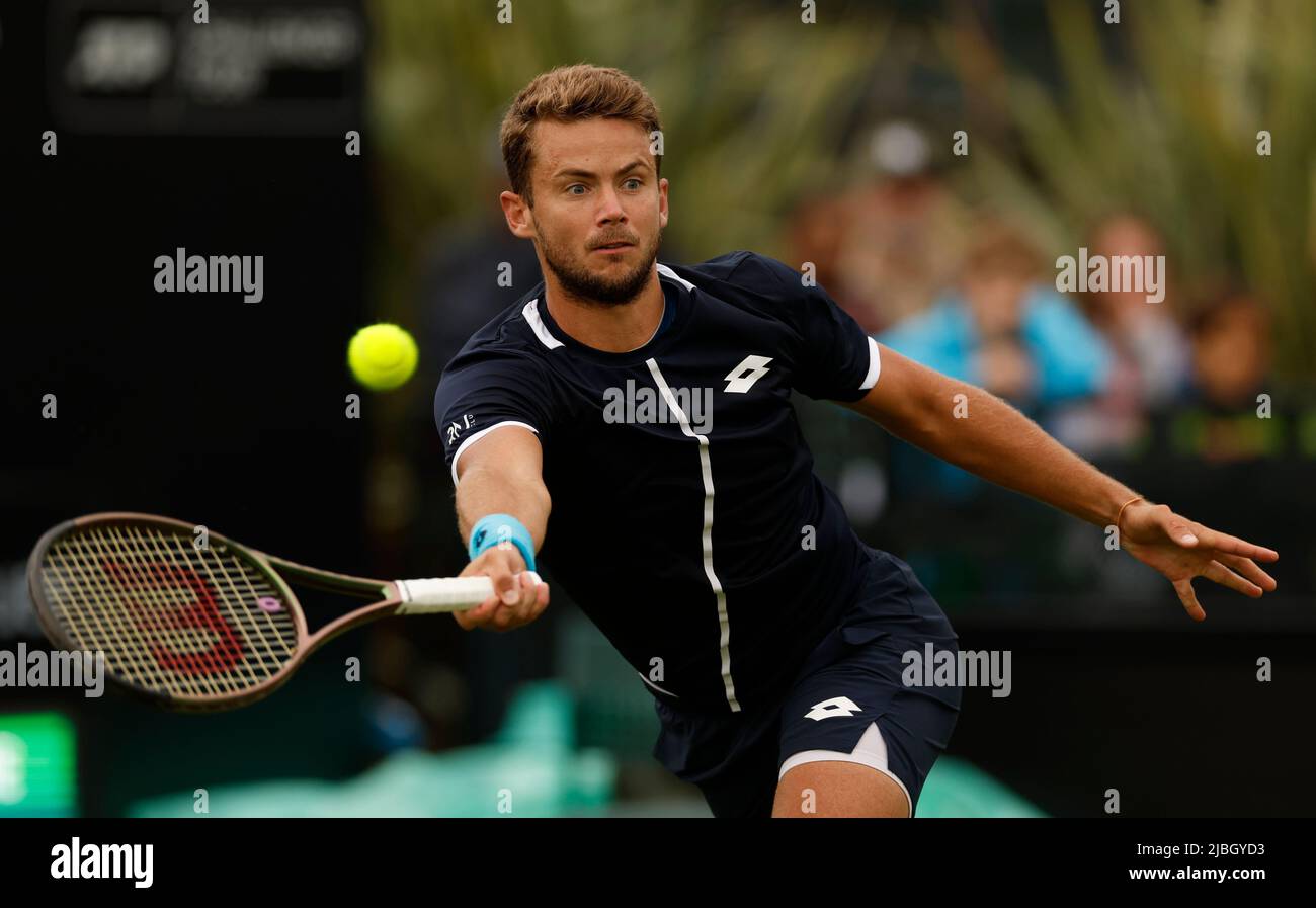 Tennis - Nottingham Open - Nottingham Tennis Centre, Nottingham, Britain -  June 6, 2022 France's Enzo Couacaud in action