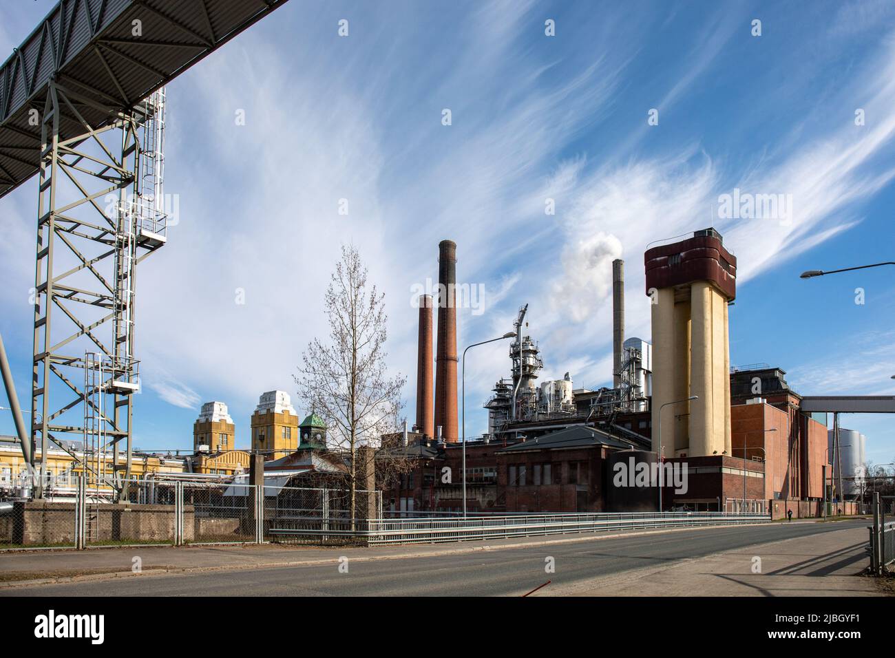 Industrial area of Stora Enso paper mill in Varkaus, Finland Stock Photo