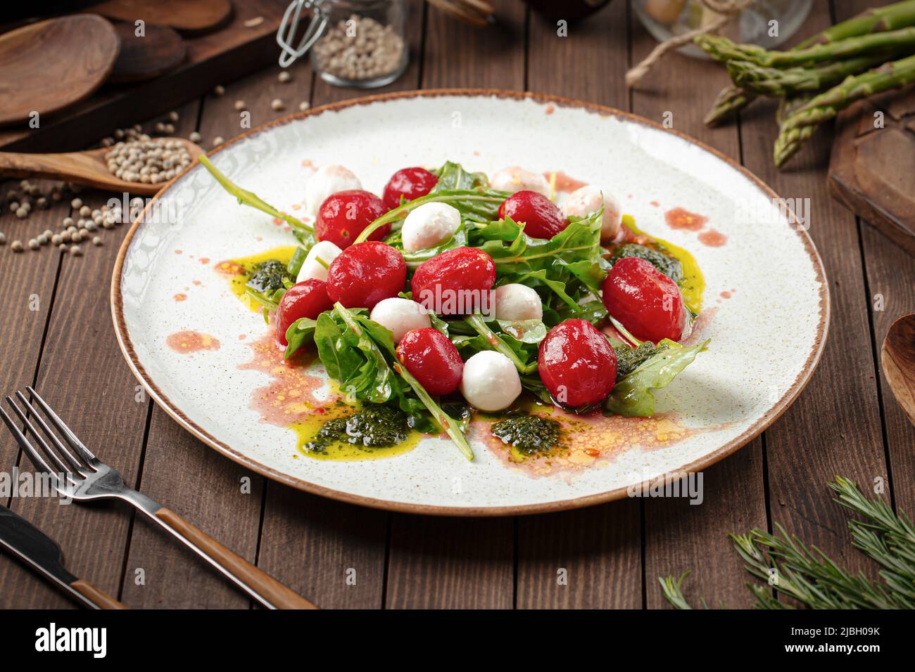 Cherry tomato and mozzarella cheese salad Stock Photo Alamy