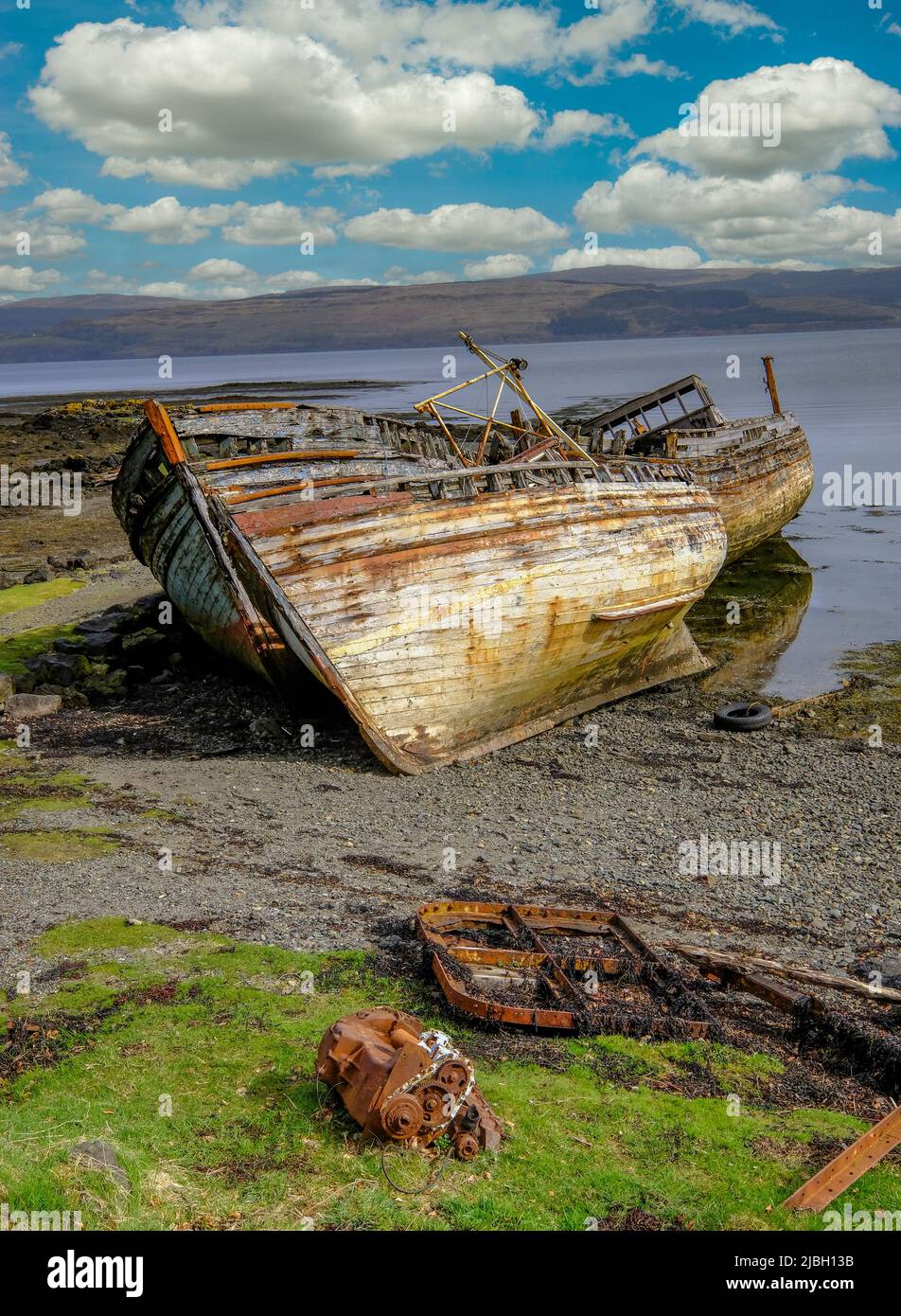 Old Fishing boats on Mull Stock Photo - Alamy