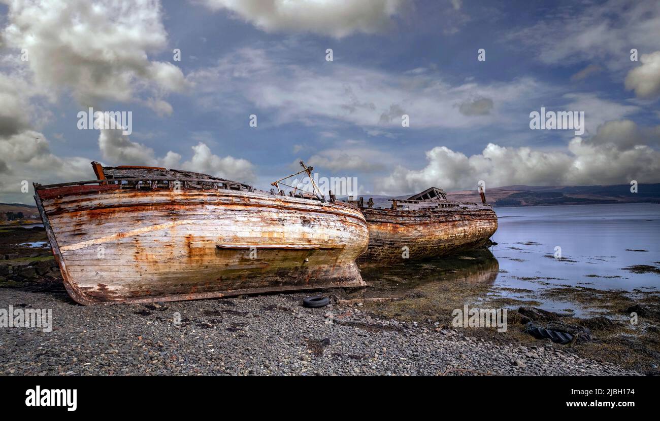 Old Fishing boats on Mull Stock Photo - Alamy