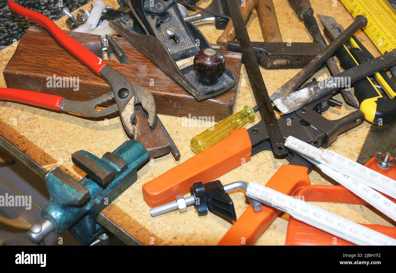 Assorted tools for DIY work Stock Photo Alamy