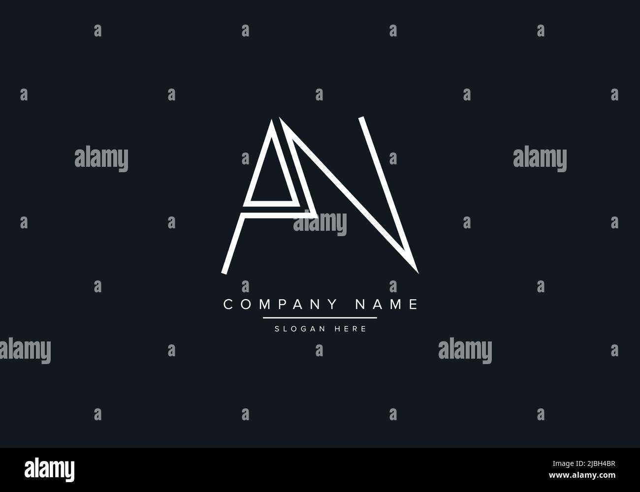 AN LETTER LOGO DESIGN VECTOR TEMPLATE Stock Vector