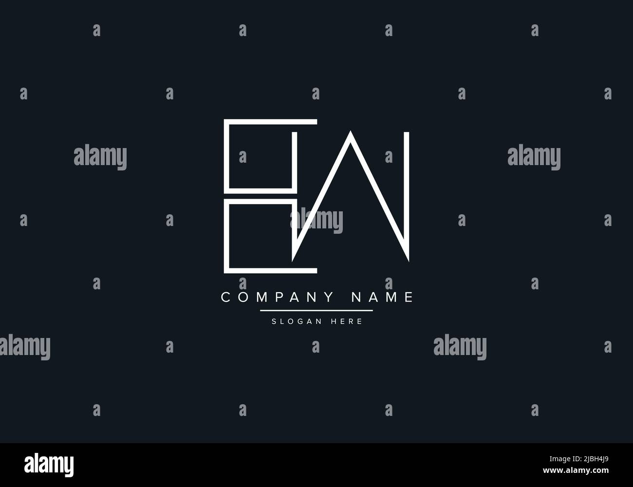 EW LETTER LOGO DESIGN VECTOR TEMPLATE Stock Vector