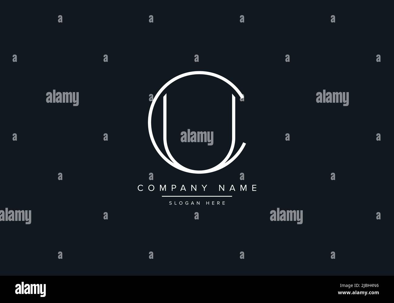 CU LETTER LOGO DESIGN VECTOR TEMPLATE Stock Vector