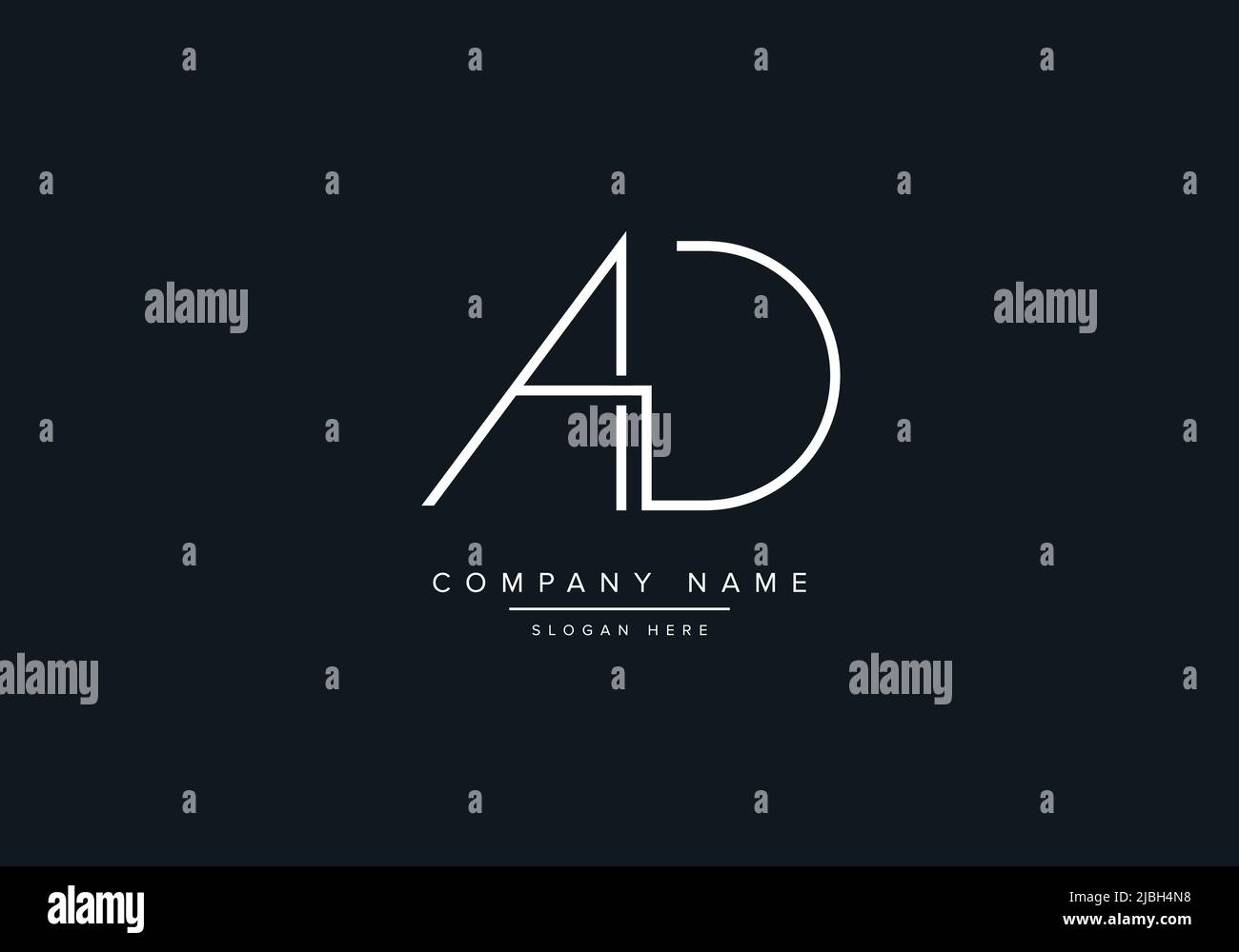 AD LETTER LOGO DESIGN VECTOR TEMPLATE Stock Vector
