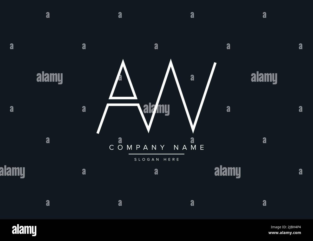 AW LETTER LOGO DESIGN VECTOR TEMPLATE Stock Vector