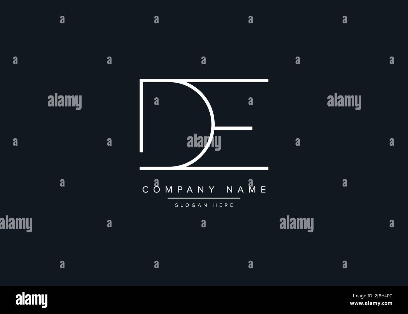 DE LETTER LOGO DESIGN VECTOR TEMPLATE Stock Vector