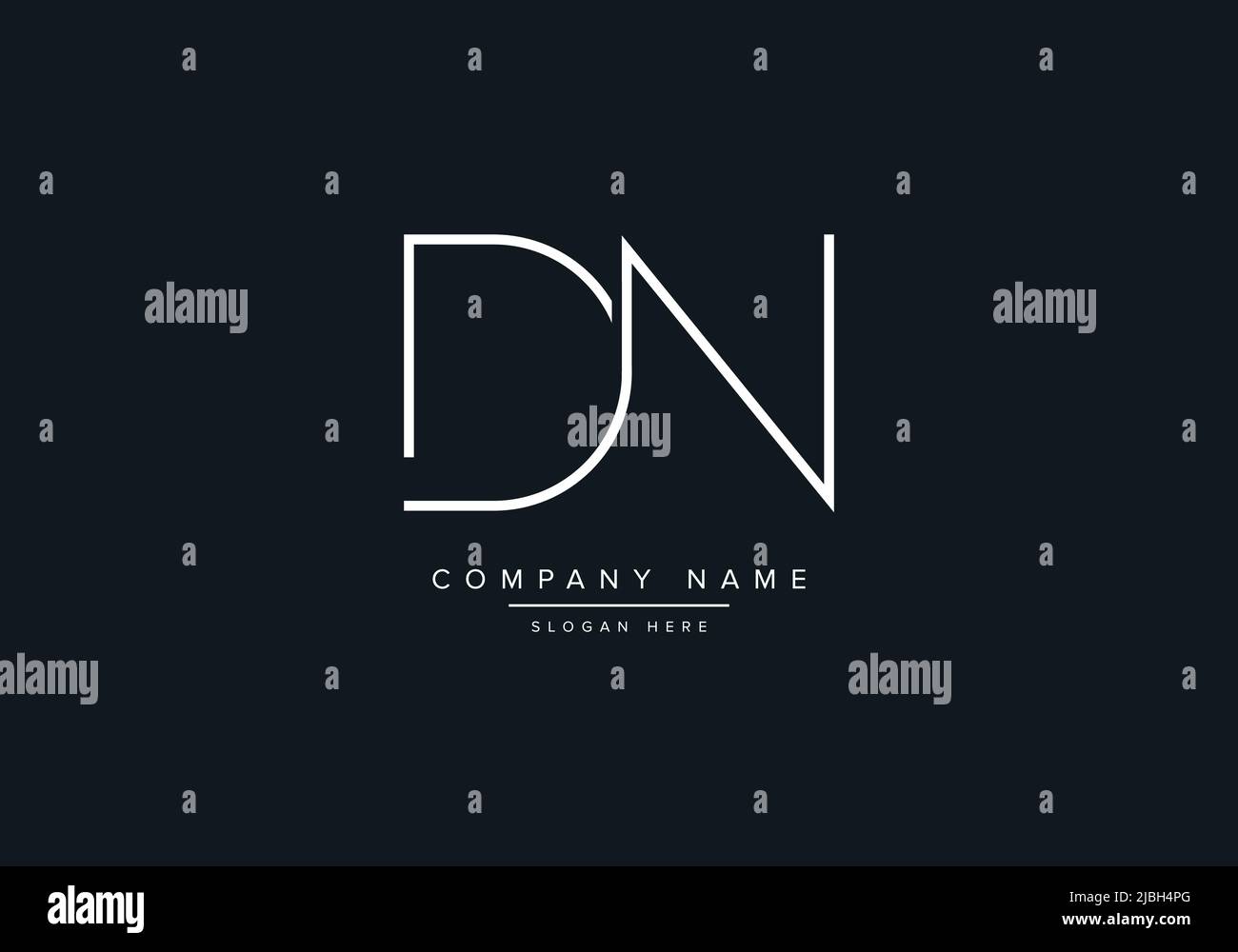 DN LETTER LOGO DESIGN VECTOR TEMPLATE Stock Vector