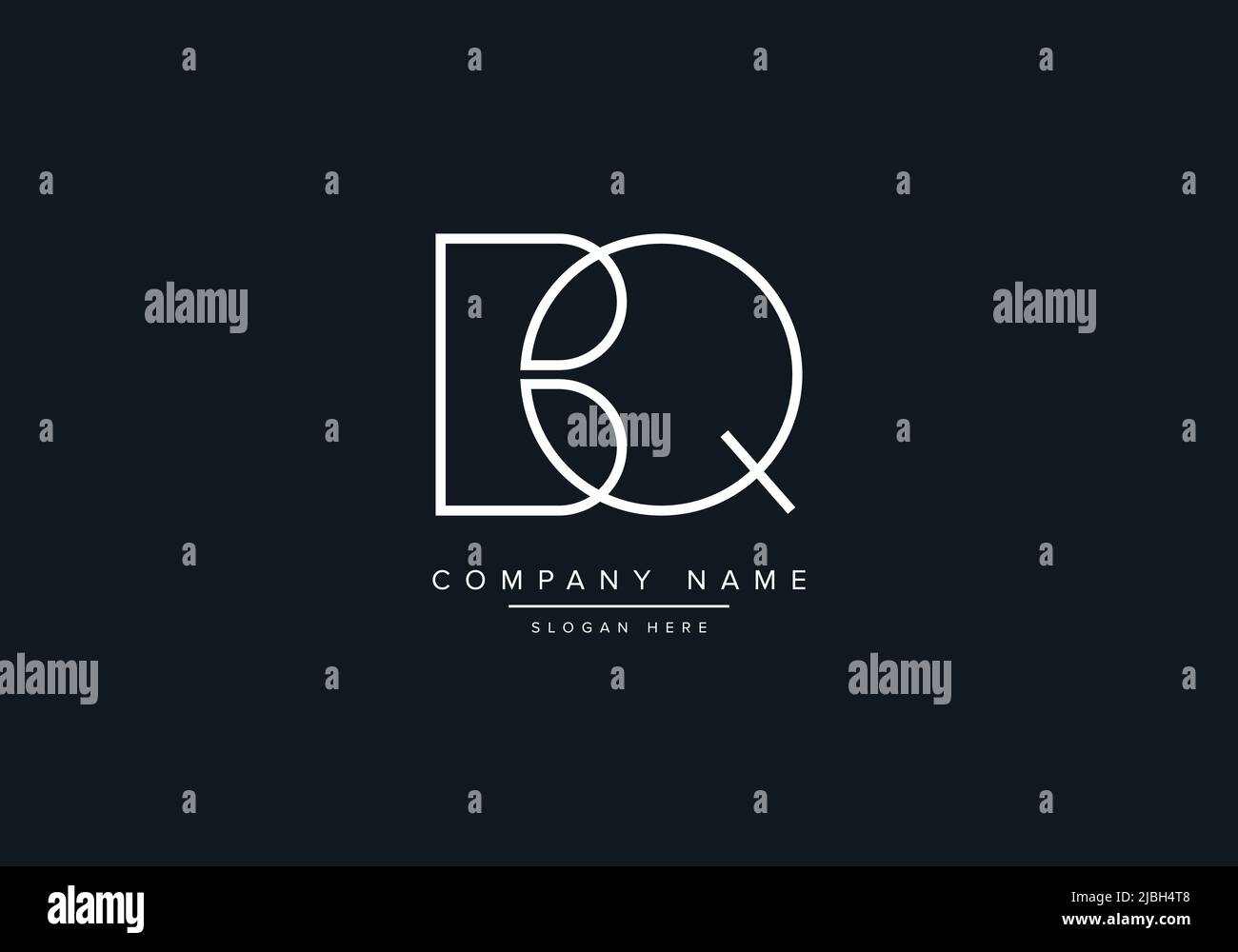 BQ LETTER LOGO DESIGN VECTOR TEMPLATE Stock Vector
