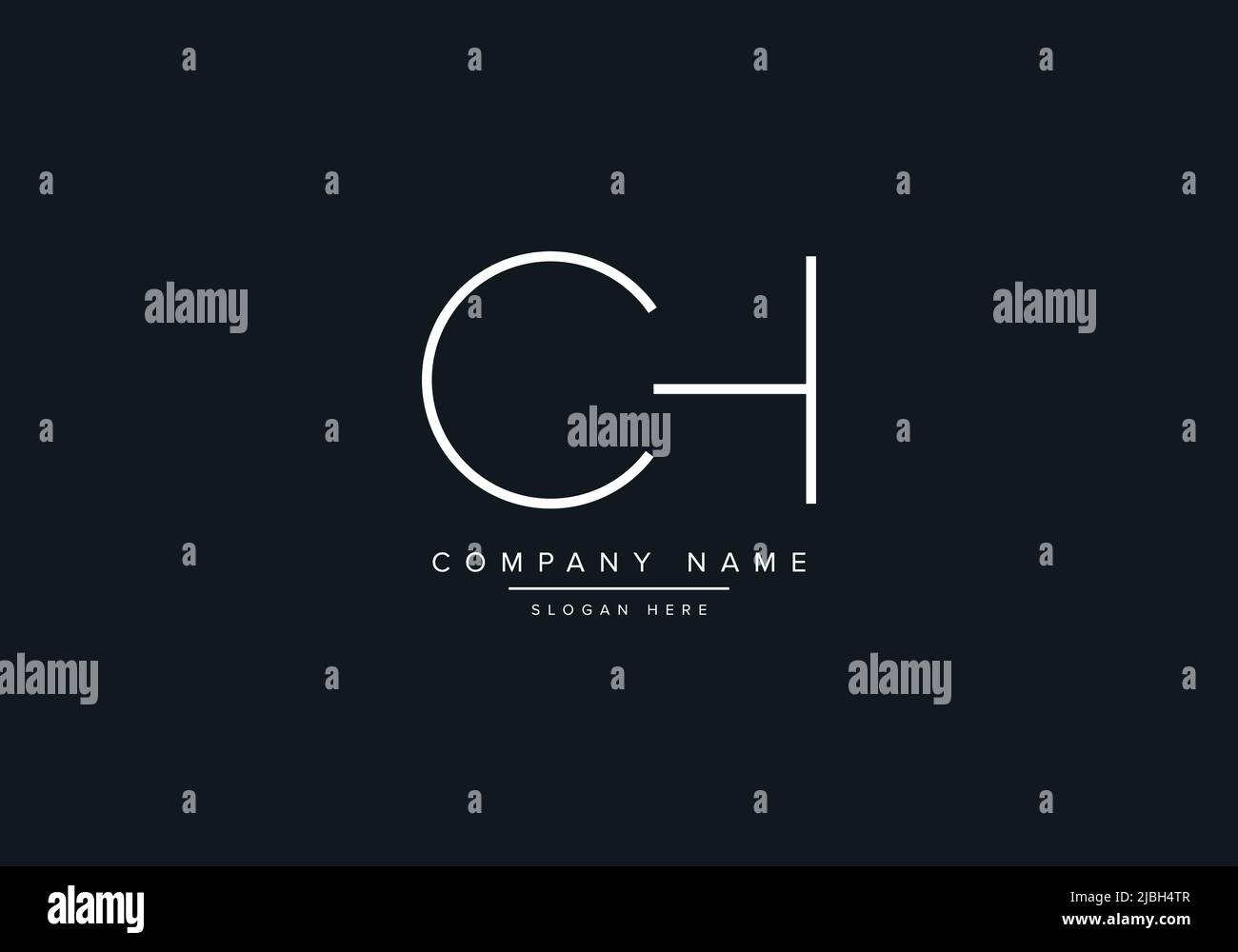 CH LETTER LOGO DESIGN VECTOR TEMPLATE Stock Vector