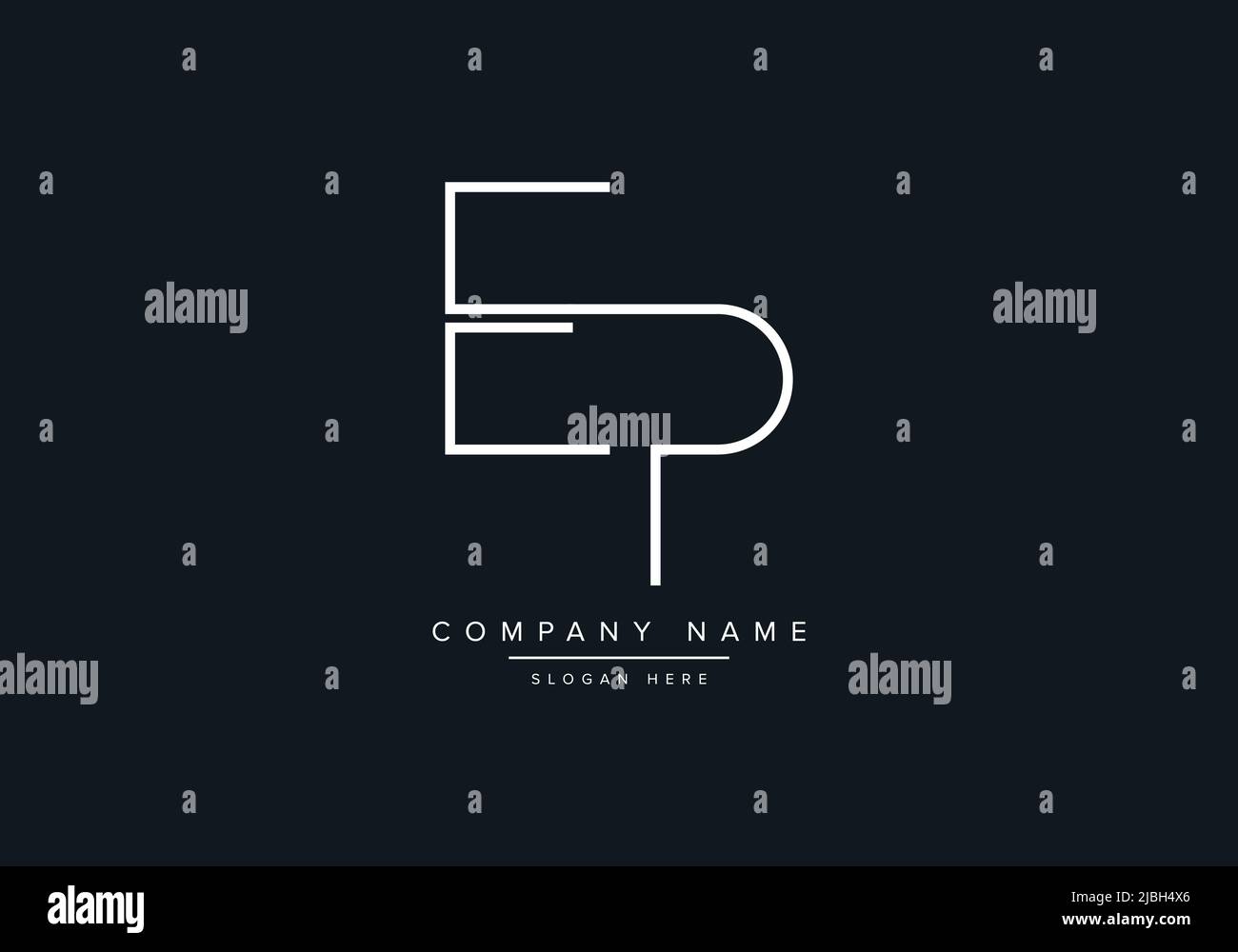 EP LETTER LOGO DESIGN VECTOR TEMPLATE Stock Vector
