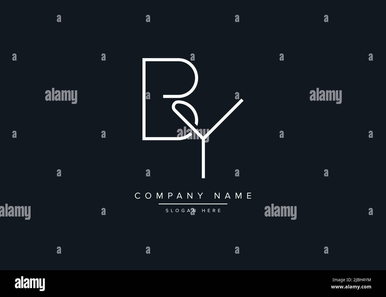 BY LETTER LOGO DESIGN VECTOR TEMPLATE Stock Vector