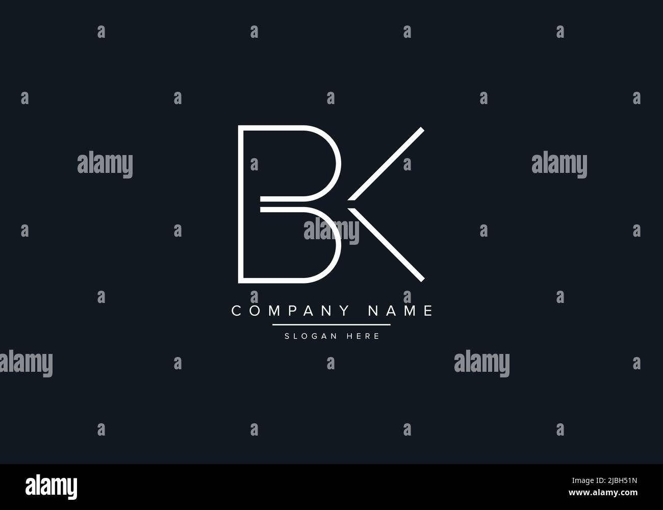 BK LETTER LOGO DESIGN VECTOR TEMPLATE Stock Vector