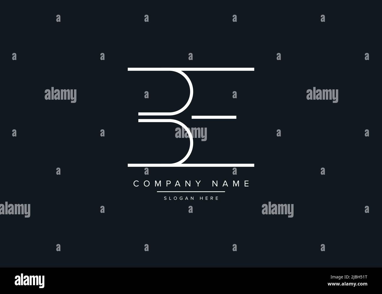 monogram BE alphabet initial line art logo vector, initial logo, logo ...