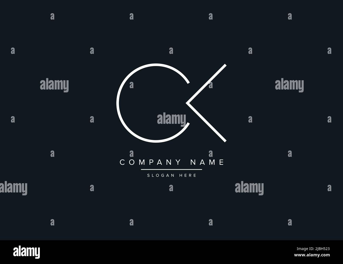monogram CK alphabet  initial line art logo vector, initial logo, logo, logo vector, alphabet, monogram, monogram vector Stock Vector