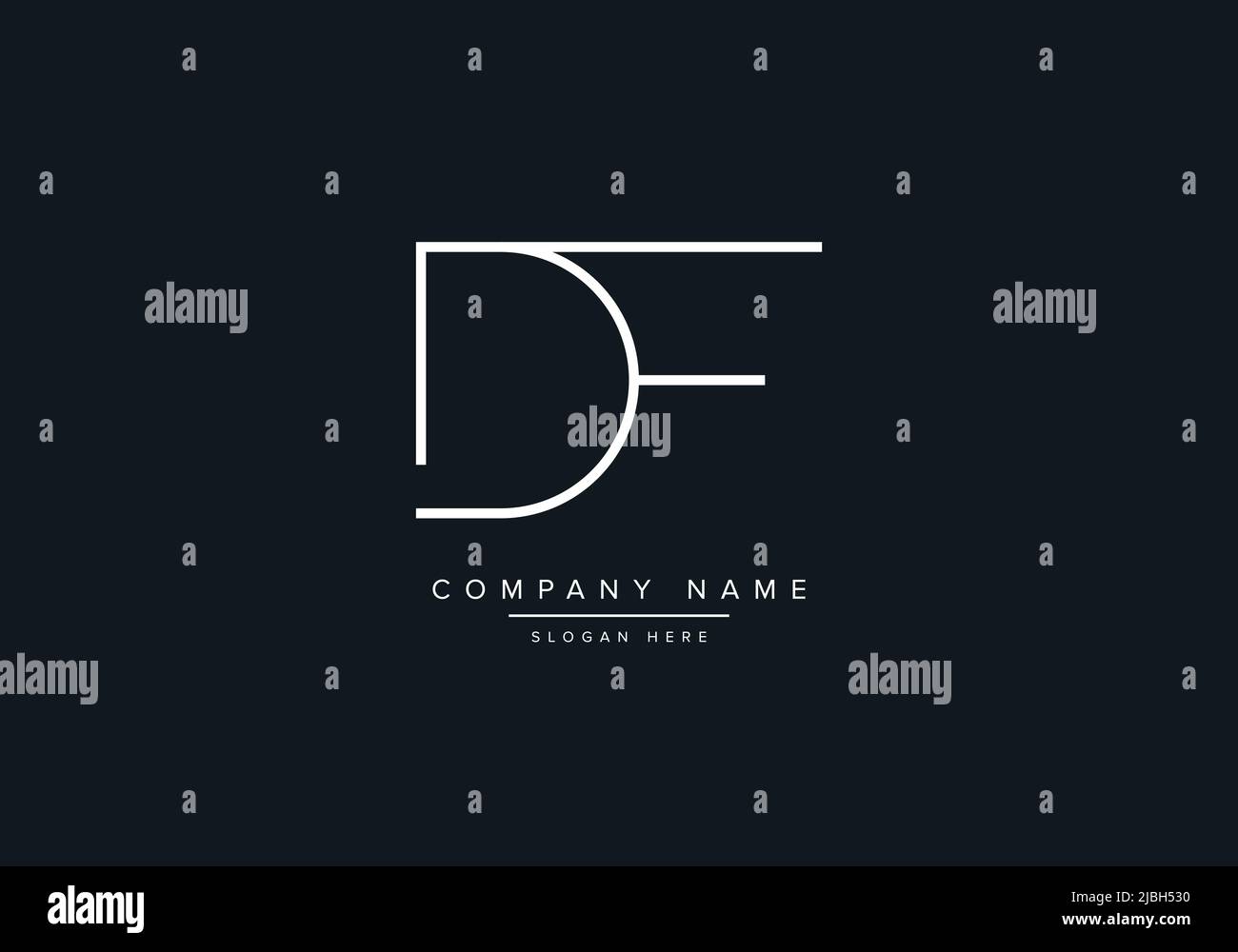 monogram DF alphabet initial line art logo vector, initial logo, logo, logo vector, alphabet, monogram, monogram vector Stock Vector
