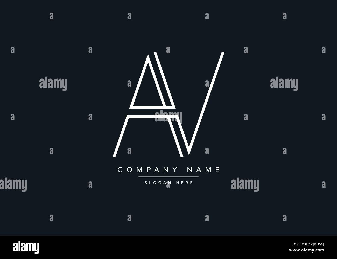 monogram AV alphabet  initial line art logo vector, initial logo, logo, logo vector, alphabet, monogram, monogram vector Stock Vector