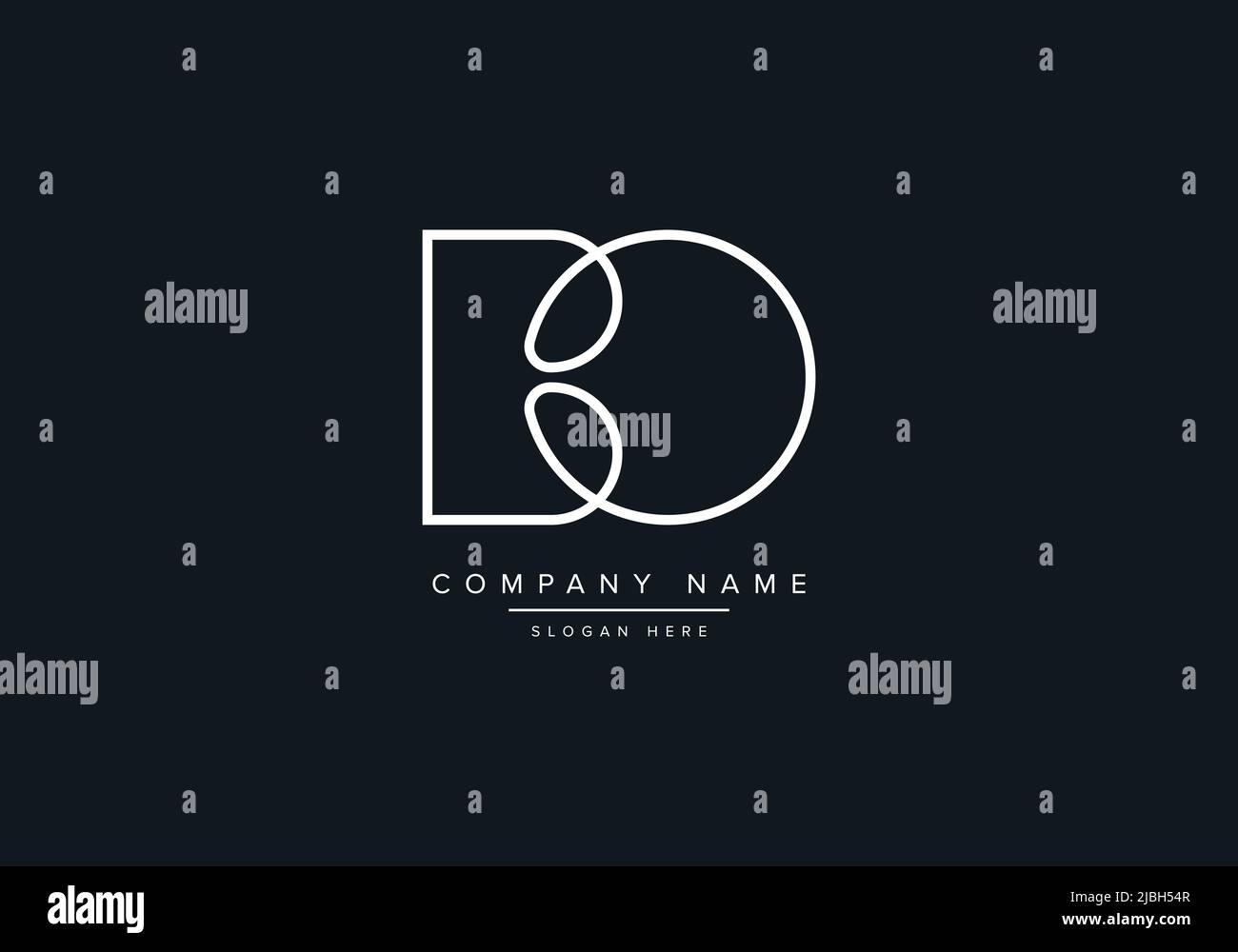 monogram BO alphabet  initial line art logo vector, initial logo, logo, logo vector, alphabet, monogram, monogram vector Stock Vector