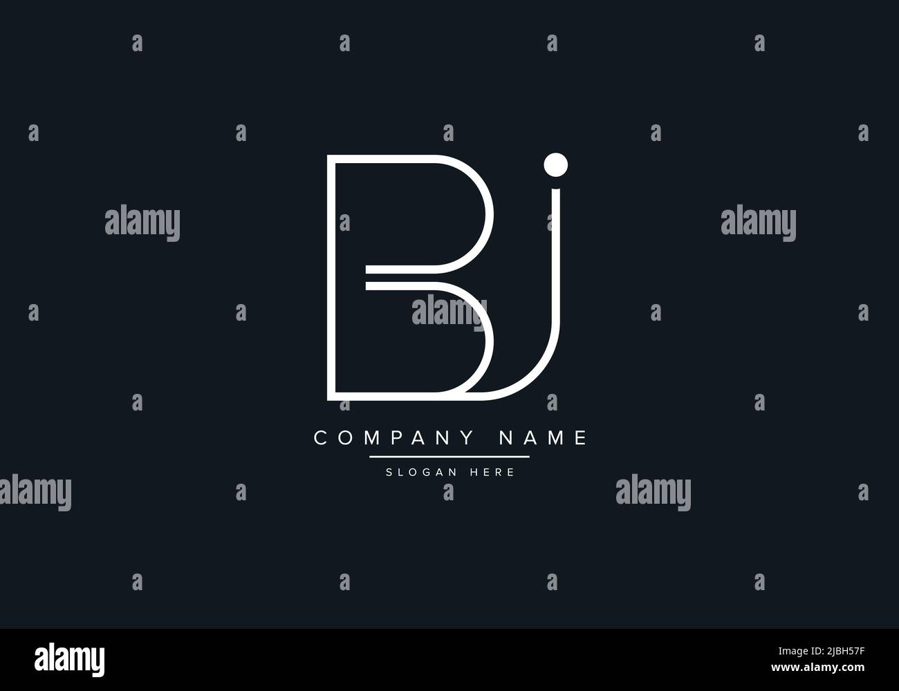 monogram BJ alphabet  initial line art logo vector, initial logo, logo, logo vector, alphabet, monogram, monogram vector Stock Vector