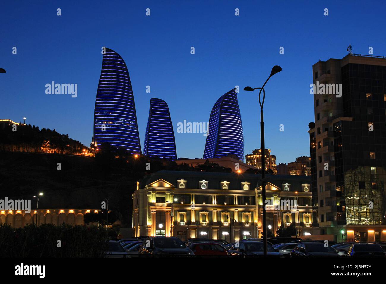 Baku city. Azerbaijan. 06.13.2020 year. Beautiful modern buildings of the city. Stock Photo