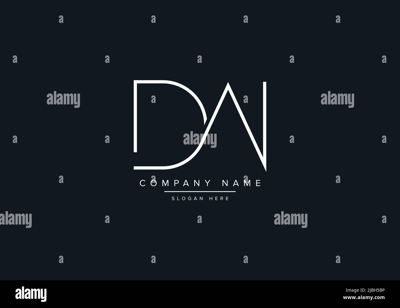 monogram DW alphabet  initial line art logo vector, initial logo, logo, logo vector, alphabet, monogram, monogram vector Stock Vector