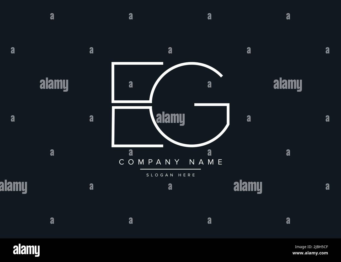 monogram EG alphabet  initial line art logo vector, initial logo, logo, logo vector, alphabet, monogram, monogram vector Stock Vector