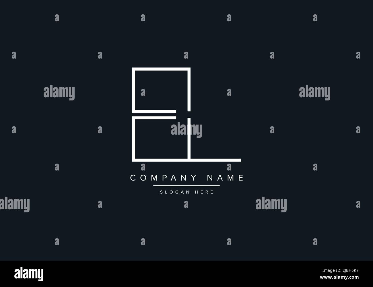 monogram EL alphabet  initial line art logo vector, initial logo, logo, logo vector, alphabet, monogram, monogram vector Stock Vector