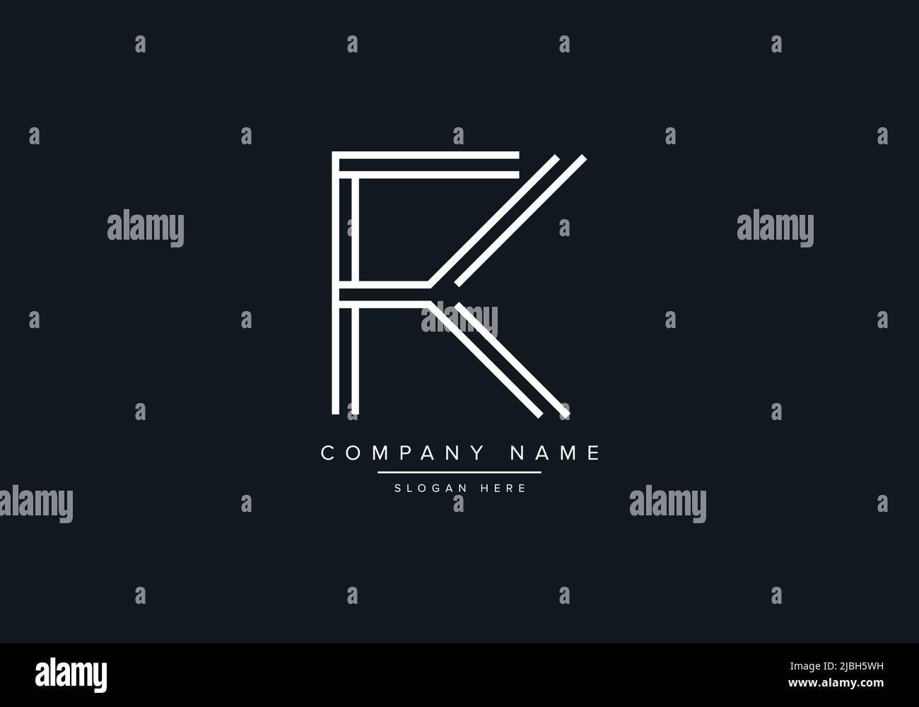 monogram FK alphabet  initial line art logo vector, initial logo, logo, logo vector, alphabet, monogram, monogram vector Stock Vector