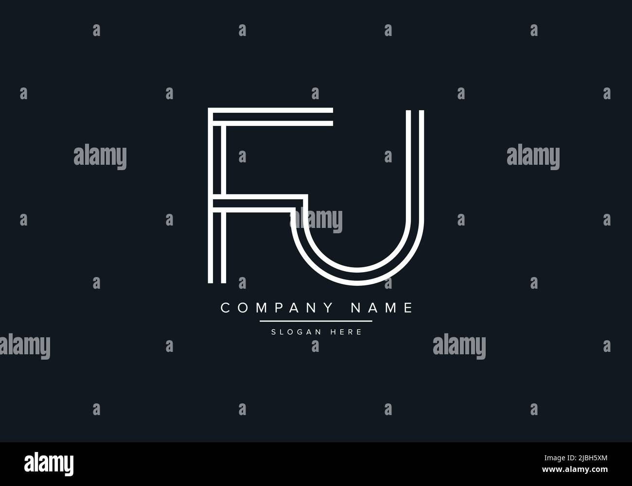 monogram FJ alphabet initial line art logo vector, initial logo, logo ...