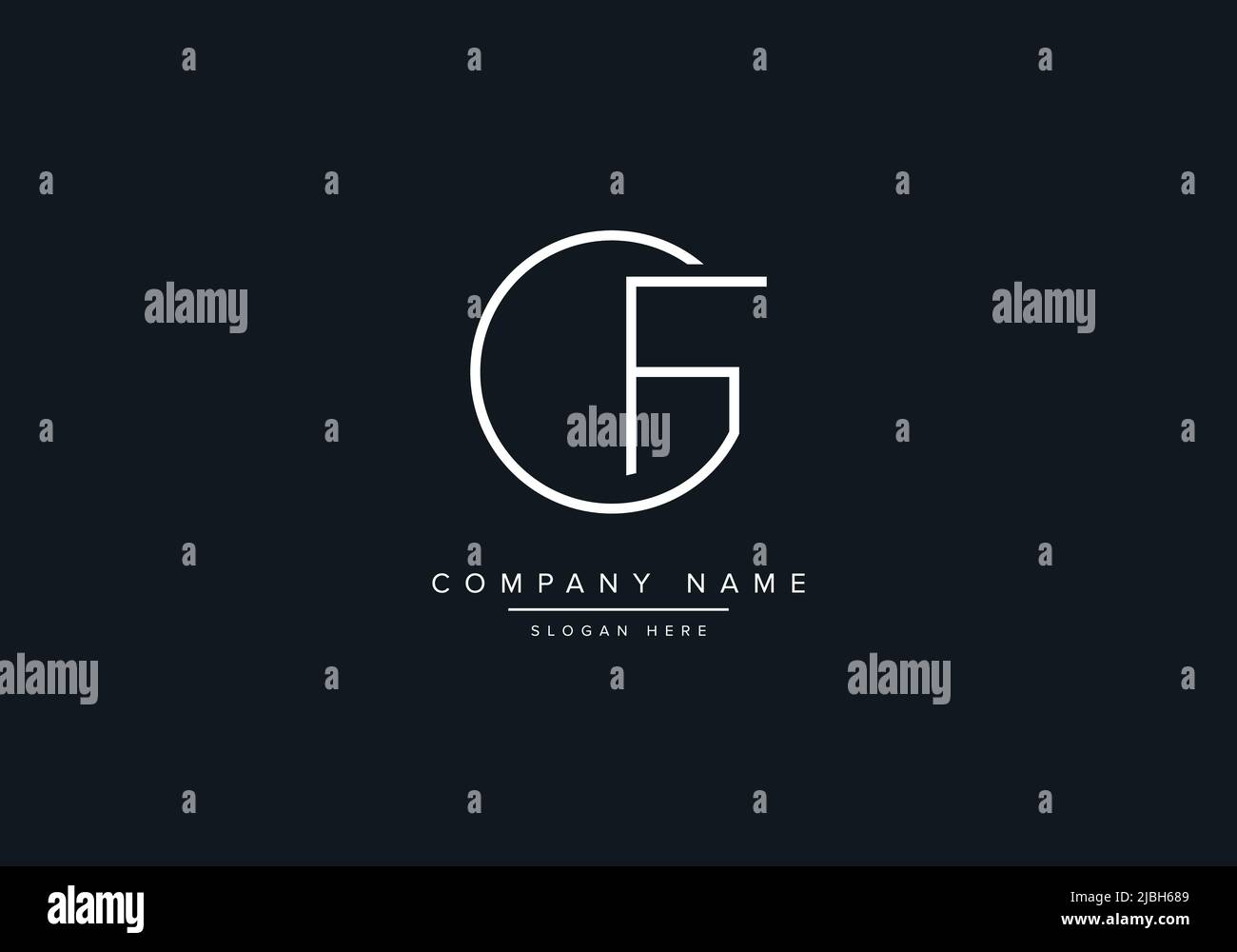 monogram GF alphabet initial line art logo vector, initial logo, logo, logo vector, alphabet, monogram, monogram vector Stock Vector