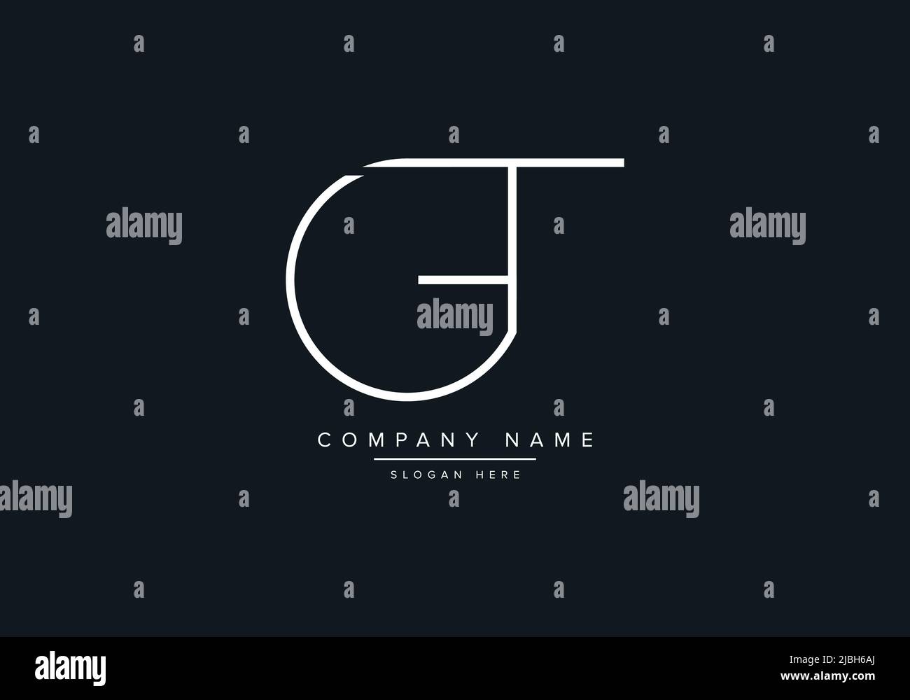 monogram GT alphabet  initial line art logo vector, initial logo, logo, logo vector, alphabet, monogram, monogram vector Stock Vector