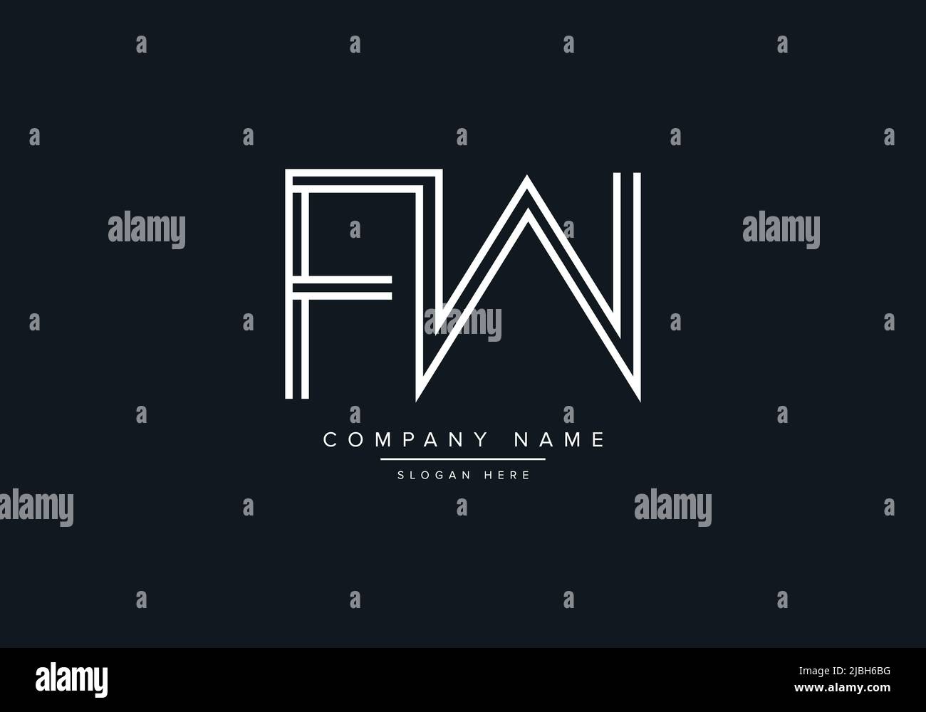 monogram FW alphabet initial line art logo vector, initial logo, logo ...