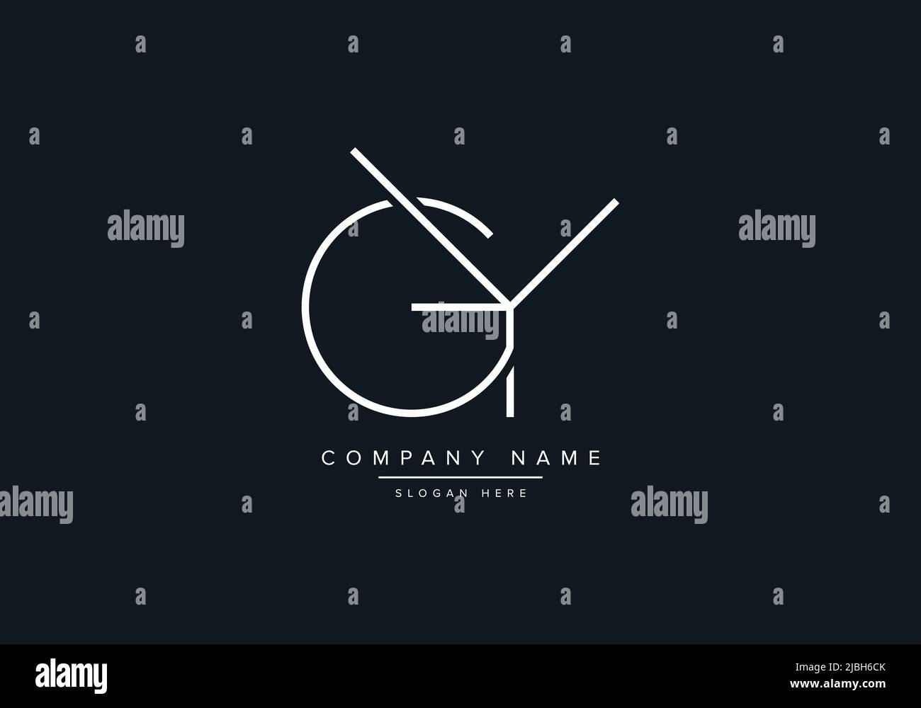 monogram GY alphabet  initial line art logo vector, initial logo, logo, logo vector, alphabet, monogram, monogram vector Stock Vector