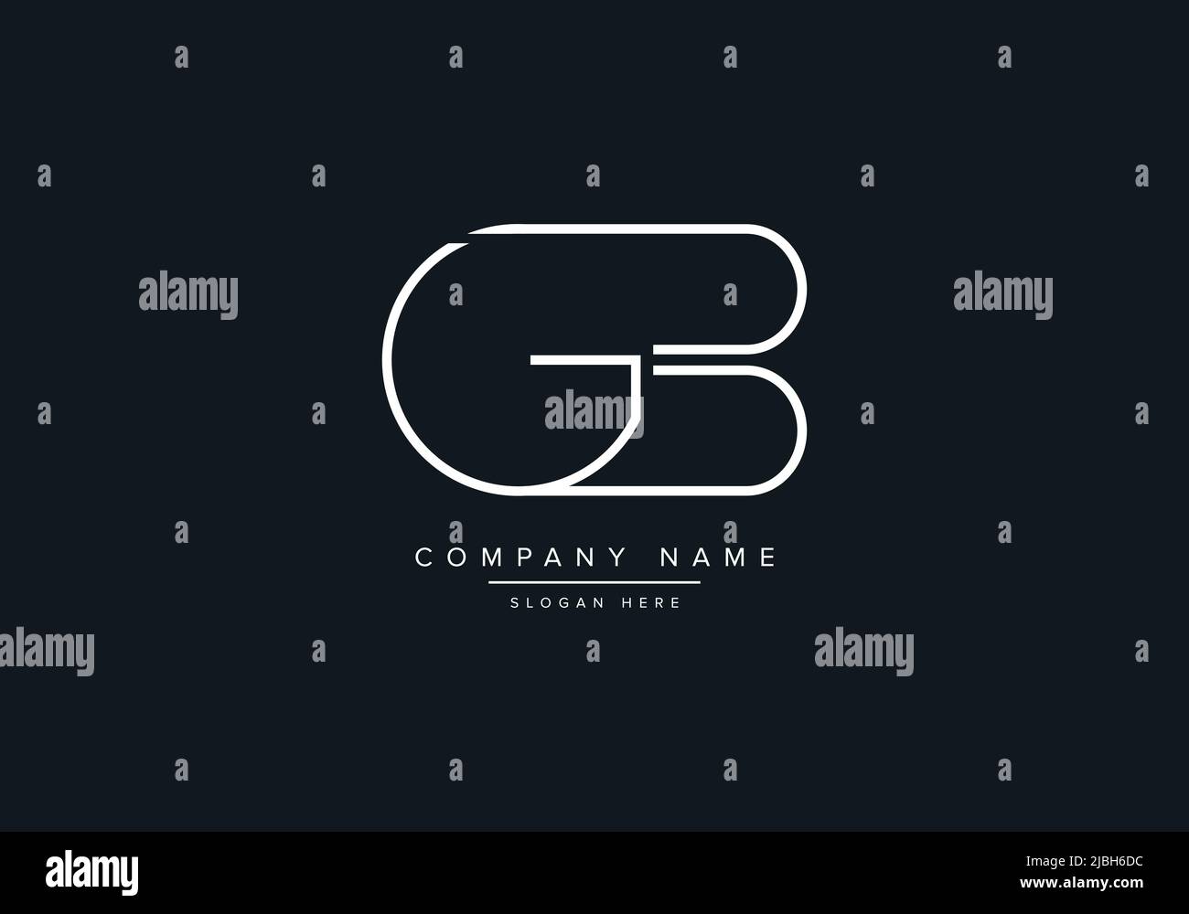 monogram GB alphabet  initial line art logo vector, initial logo, logo, logo vector, alphabet, monogram, monogram vector Stock Vector