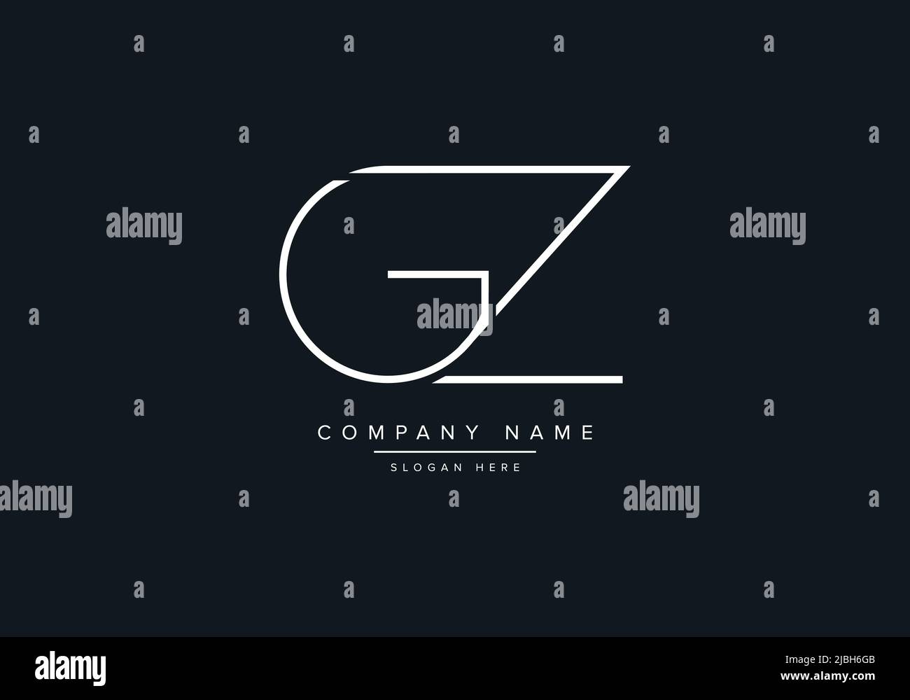 alphabet letters monogram icon logo GZ Stock Vector