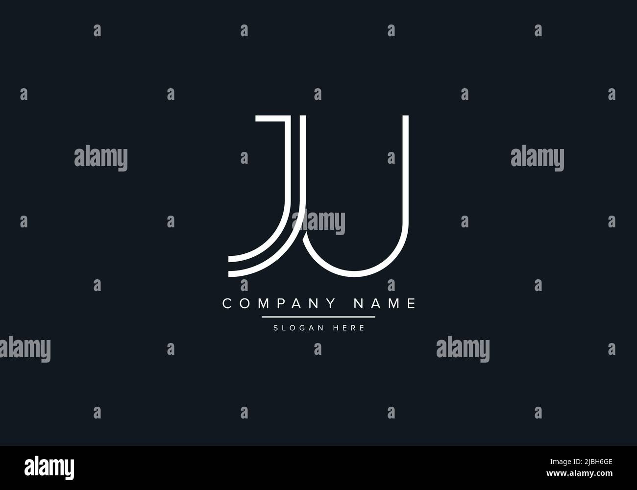 alphabet letters monogram icon logo JU Stock Vector