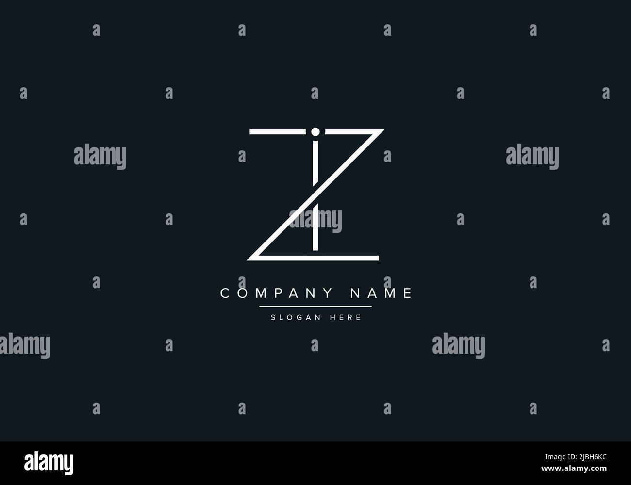 alphabet letters monogram icon logo IZ Stock Vector
