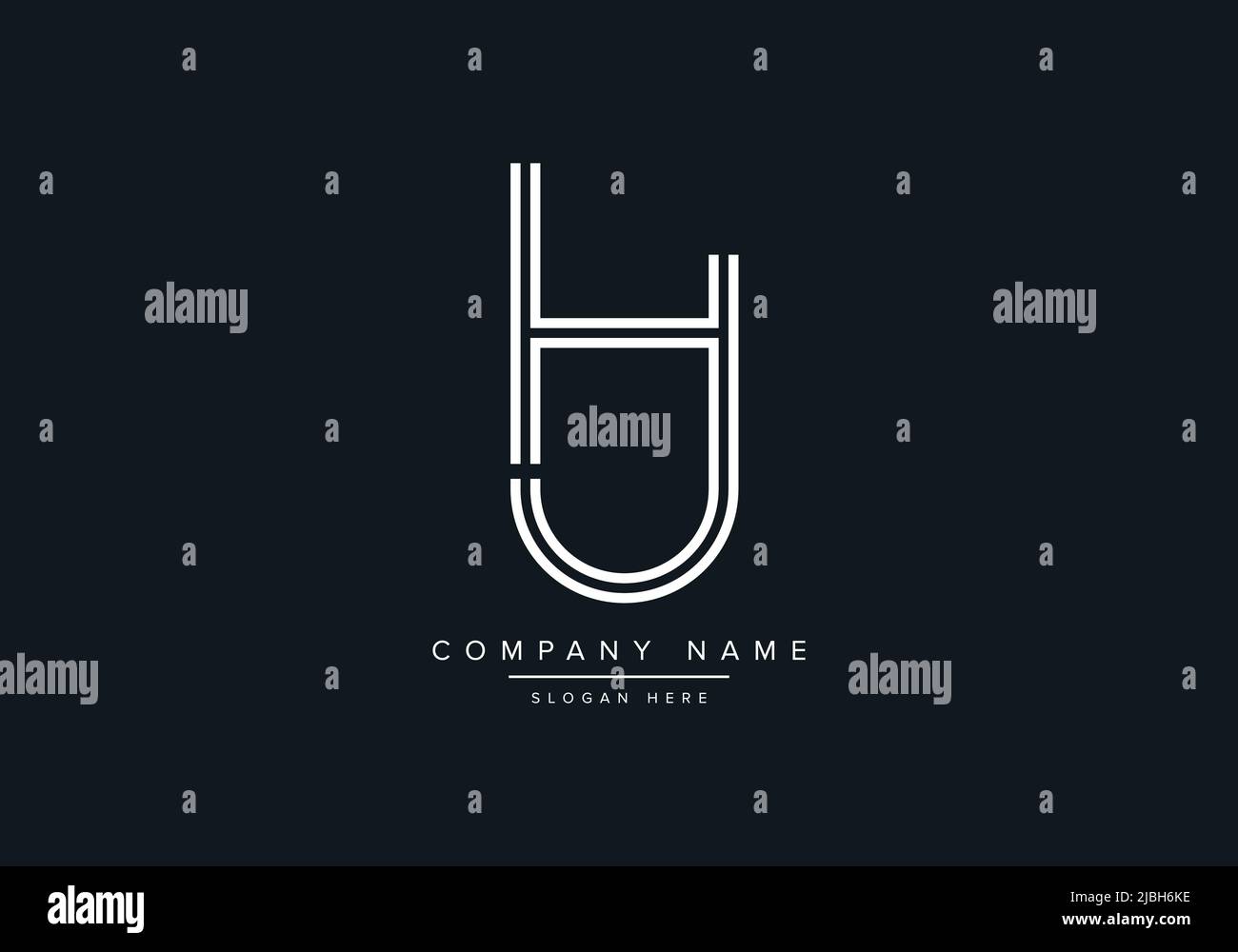 alphabet letters monogram icon logo HU Stock Vector