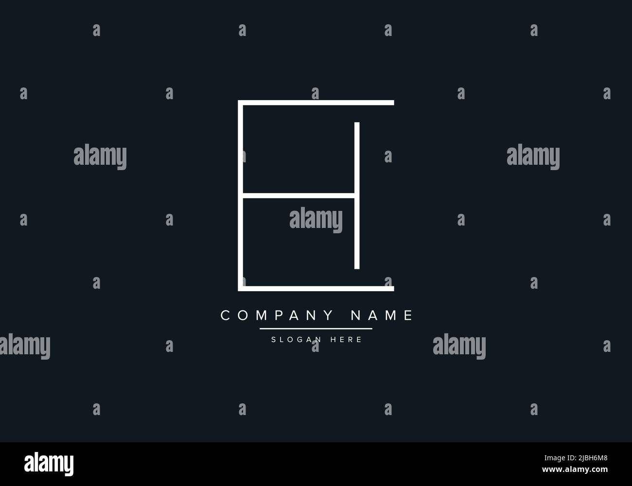 alphabet letters monogram icon logo EH Stock Vector