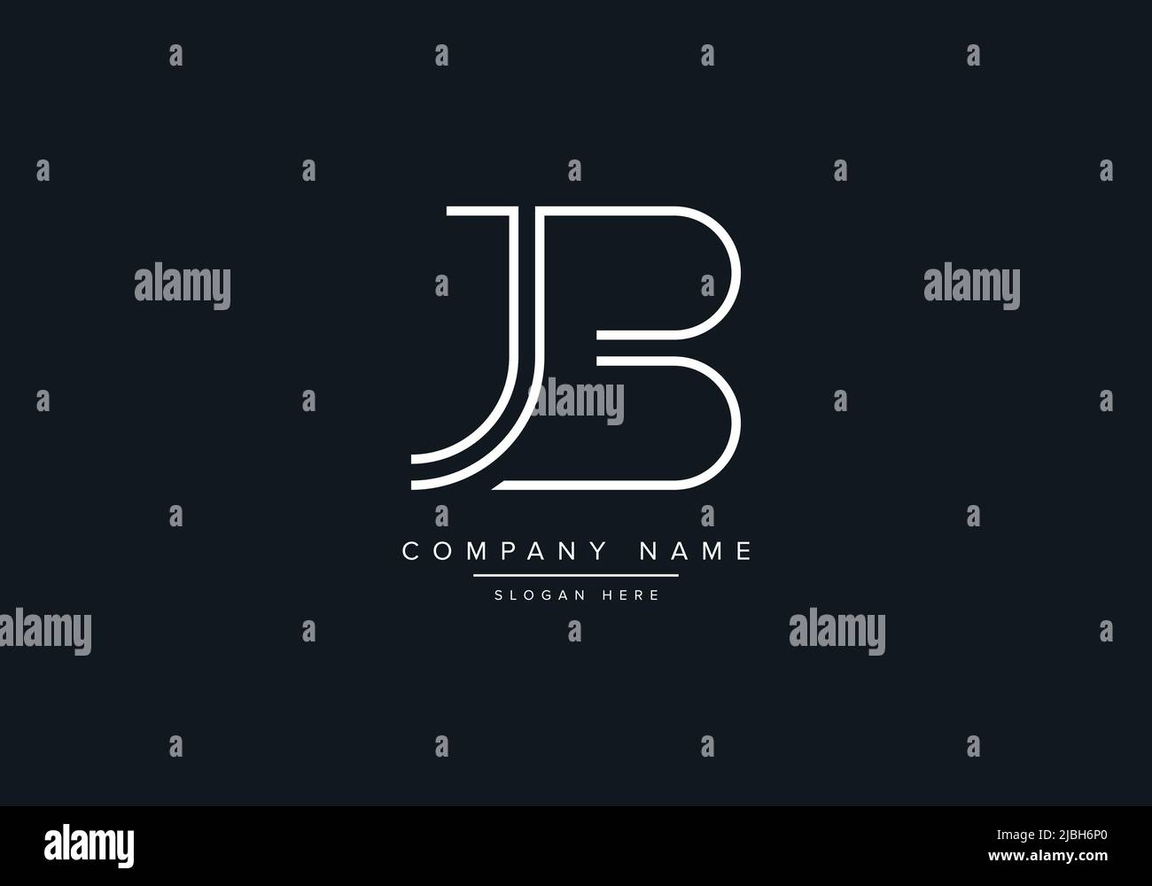 alphabet letters monogram icon logo JB Stock Vector